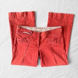Putumayo red orange low rise flare pants boho